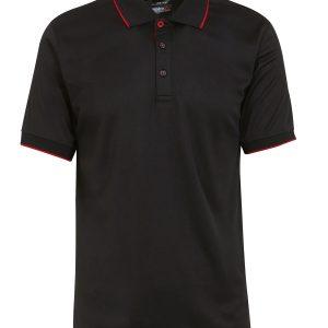 Regatta Professional Navigate Short Sleeve Polo - Black/Classic Red, 2XL