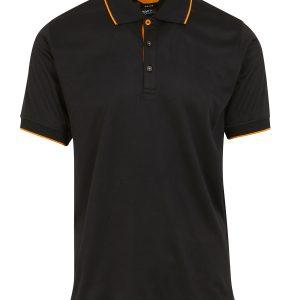 Regatta Professional Navigate Short Sleeve Polo - Black/Orange Pop, 2XL