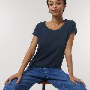 Stanley Stella Womens Stella Rounders Slub Rolled Sleeve Slub Tshirt Sttw112