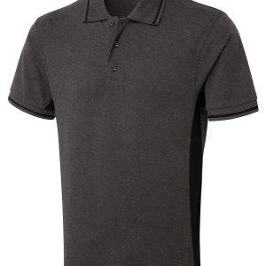 Uneek Two Tone Polo Shirt - Charcoal/Black, 2XL