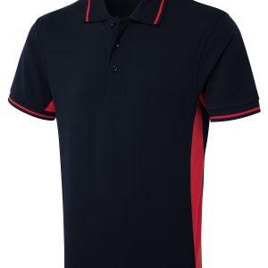Uneek Two Tone Polo Shirt - Navy/Red, 2XL