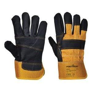 Portwest Leather Rigger 270 Cow Grain Palm Bar Glove (Pack of 12 Pairs)