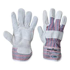 Portwest Leather Rigger 260 Cow Split Palm Bar Glove (Pack of 12 Pairs)