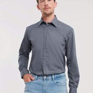 Russell Collection Men's L/Sleeve Polycotton Shirt