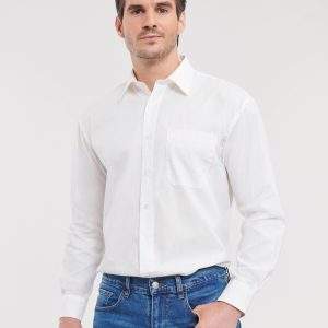 Russell Collection Men's L/Sleeve Poplin Shirt