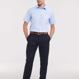 Russell Collection Men's S/Sleeve Herringbone Shirt