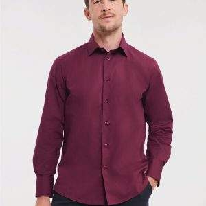 Russell Collection Men's L/Sleeve Fitted Stretch Shirt