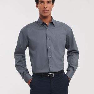 Russell Collection Men's L/Sleeve Polycotton Shirt