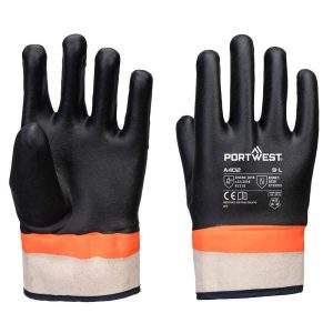 Portwest Grip PVC Sandy Double Dipped Glove (Pack of 12 Pairs)