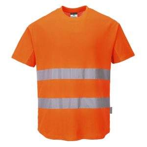Portwest Hi-Vis Cotton Comfort Mesh Insert T-Shirt S/S