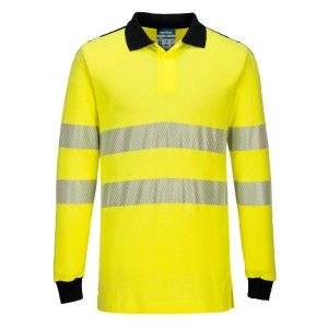 Portwest PW3 Modaflame Knit Hi-Vis FR Long Sleeve Polo Shirt