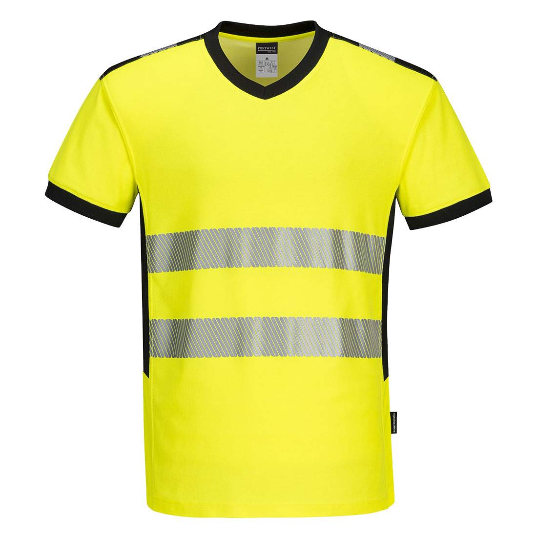Portwest PW3 Hi-Vis V-Neck Mesh Insert T-Shirt S/S - Image 2
