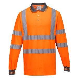 Portwest Hi-Vis Cotton Comfort Polo Shirt L/S